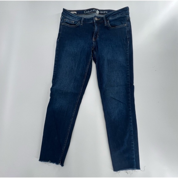 Calvin Klein Ankle Skinny Rough Hem Jeans Size 8 Women's - Picture 1 of 6